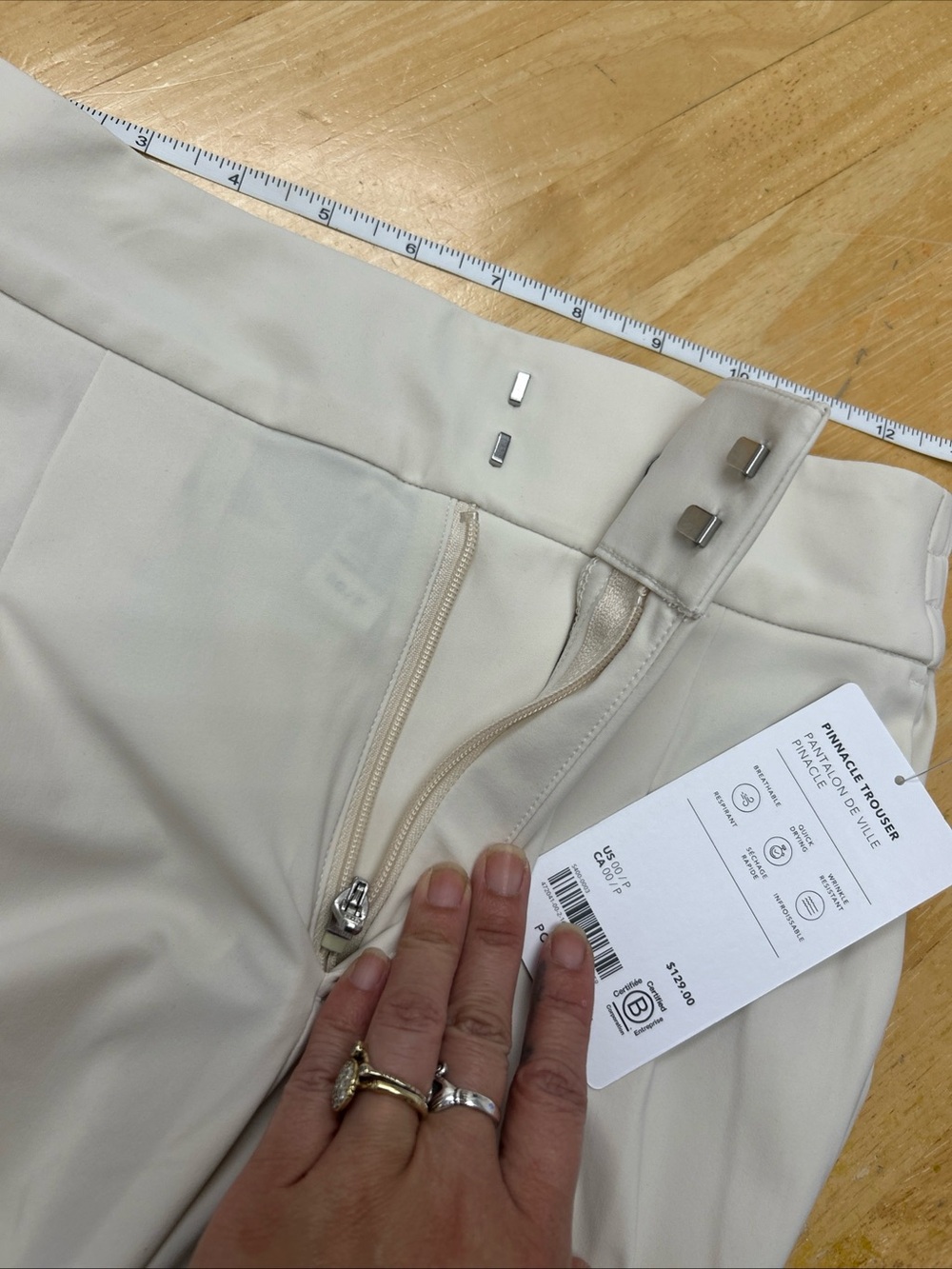 New Athleta Pinnacle High Rise Trouser Cream Ivory 00 / P XS Wide Leg Dressy - Picture 12 of 12